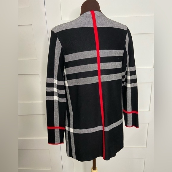 ALISON Sheri Button Cardigan Black, Gray, Red Size Medium - Picture 11 of 11